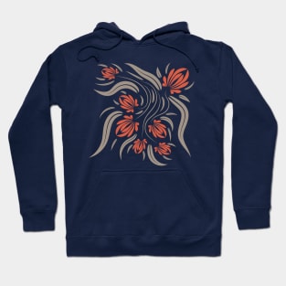 Folk flowers floral art print Flowers abstract art Hoodie